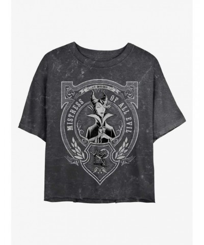 Disney Maleficent Mistress of All Evil Mineral Wash Crop Girls T-Shirt $12.72 T-Shirts