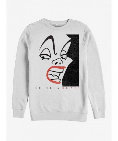 Disney Villains Cruella De Vil Cruella Cover Crew Sweatshirt $18.08 Sweatshirts