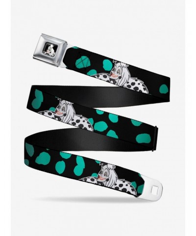 Disney 101 Dalmatians Cruella De Vil Smiling Spotted Fur Seatbelt Belt $9.71 Belts